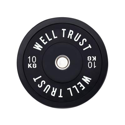 China Durable / Free of Smell Plates Pounds Weight Plates Bumper Plate / WellTrust High Quality Training Rubber Black Solid Rubber Bumper Plate for sale