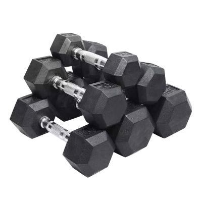 China Durable/Free Of Smell Dumbbell Gym Cheap Price/WellTrust High Quality Rubber Hex Weight Dumbbells 50kg Dumbbell Set for sale