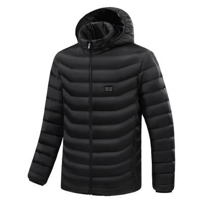 China QUICK DRY Amazon Heat Sales Winter Waterproof USB Rechargeable Smart Electric Heated Clothes Hoodie Coat Heated Jacket For Men for sale