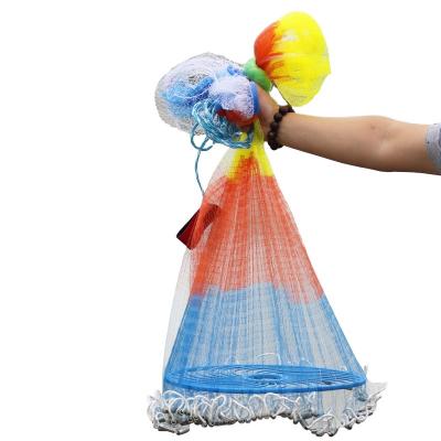 China Wholesale Cheap High Strength Price Small 4-12ft Portable Monofilament Casting Net Colorful Fishing Net for sale