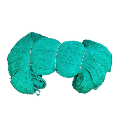 China High Strength Polyester Materials 190D 210D 380D Green Knotted Nylon Fishing Net for sale