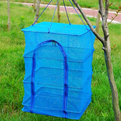 China Durable Foldable Nylon Hanging Drying Basket Five Layers Drying Fish Net for sale