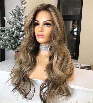 China Blonde Body Wave Highlight Color Cuticle Aligned Transparent Swiss Lace Front Human Hair Wigs With Baby Hair for sale