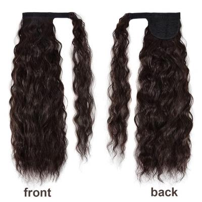 China Wholesale Water Wave Customized #2 Water Wave Cuticle Aligned 100 Human Hair Ponytail Extension For White Women for sale