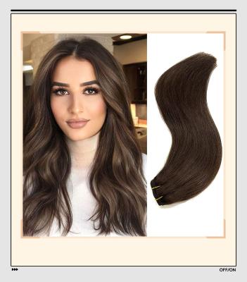 China Dark Brown Straight Hair Weft Extensions Hair Extensions Real Sew In For Women Straight Remy Human Hair Extensions for sale