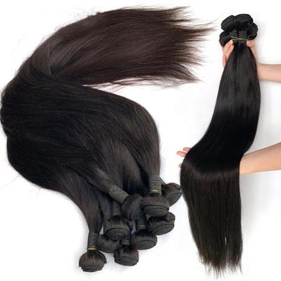 China Straight 40 Inch Brazilian Straight Hair Weave Bundles Natural Color Straight Hair Virgin Hair Extensions for sale