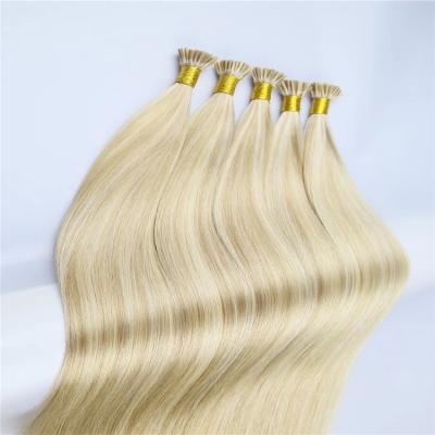 China Silky Straight I Tip Hair Extensions Hair Highlights #613/60/18 Pre Bonded Keratin Stick In Hair Extension For Women for sale