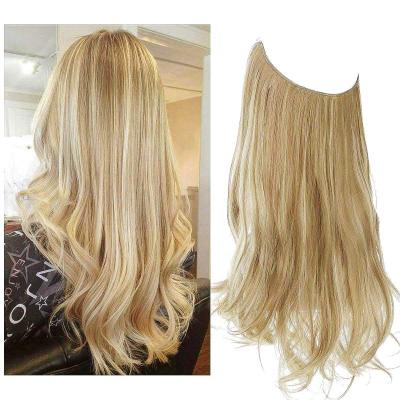 China Popular wholesale good quality real body wave hair halo extensions in factory price quality hair halo for sale