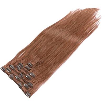 China High Quality Straight Clip In Hair Extensions Middle Straight Auburn Remy Human Hair Short Clip In Extensions for sale