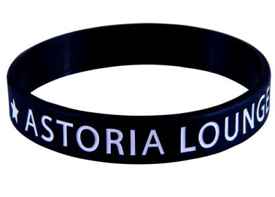 China Thick Customized Silicone Bracelets With Logo Embossed , Silicone Rubber Bands for sale