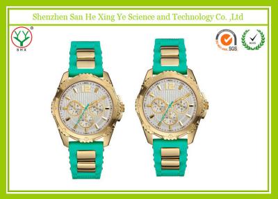 China Silicone Rubber Casual Sport Watches , Green Women Wrist Watches for sale