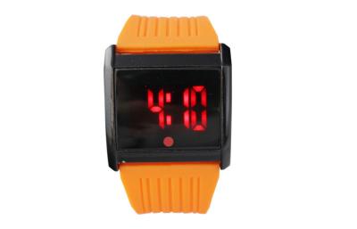 China Kids Square Touch Screen Digital Watches Rubber Strap EL Backlight Wrist Watch for sale