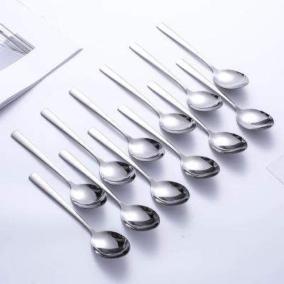 China Sustainable High Quality Silver Flatware Sets Restaurant Serving Stainless Steel Spoon Set for sale