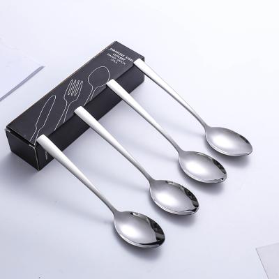 China Viable Custom Tableware 12pcs Cutlery Spoon Sets Restaurant Stainless Steel Bulk Dinner Spoon for sale