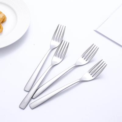 China Sustainable Wholesale Stylish Mirror Polished Flatware Stainless Steel Fruit Dinner Fork Silver Stainless Fork Set for sale