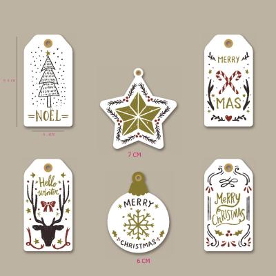 China New Year Holiday Glitter Viable Greeting Card Bronzing Tag Gift Wrapping Message Card Accessories for sale