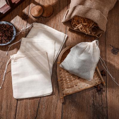 China BIODEGRADABLE BIODEGRADABLE Organic Muslin Cotton Bag Drawstring Tea Bags Tea Packaging for sale