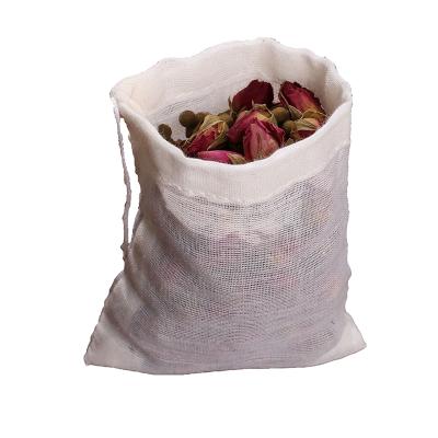 China Hot Selling Eco-Friendly Empty Food Cotton Drawstring Tea Bag Empty Tea Bag for sale