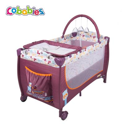 China Baby Folding Hutch Modern European Standard Baby Crib for sale