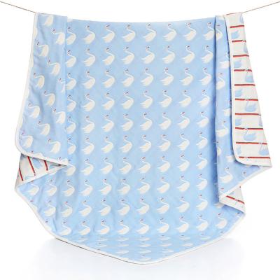 China 6 Layers Viable Gauze Blanket Printed Design 120*150cm 100% Cotton Baby Blankets for sale