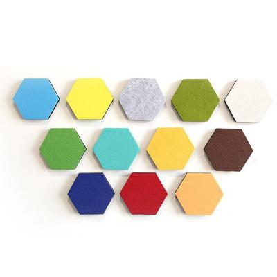 China Home Decoration Wall Decor Polyester Fiber Sound Barrier Hexagon Board Photo Felt Wall Sticker for sale