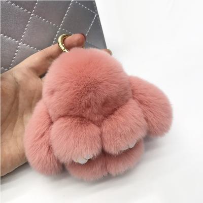 China Plush Rabbit Fur Car Key Chain Bag Ornaments Key Chain for sale