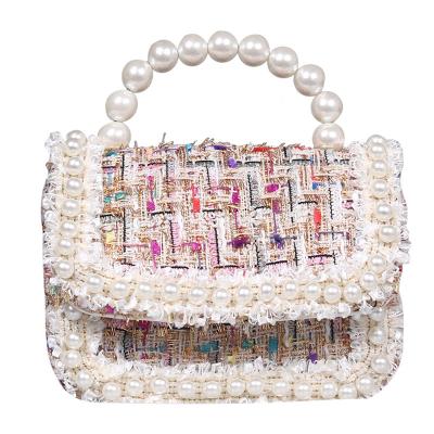 China Fashion Kids Girls Bag With Cute Pearl Handle Girls Handbag for sale