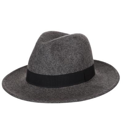 China Autumn Winter Warm Hats Outdoor Vintage Men's Wool Wide Brim Formal Hat for sale