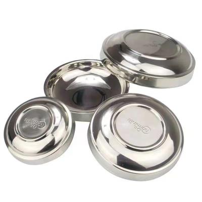 China Viable 304#Korean Stainless Steel With Heat Insulation Thick Double Layer Korean Dish Dish Flavor Stainless Steel Plates for sale