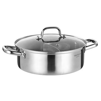 China Clear stainless steel hot pot en terracotta cookware pot thickening 304 clear soup hotpot for sale