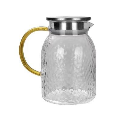 China WITH LID 1000ml glass cold water coffee pot large capacity kettle selling products hammer in 2021 cold water bottles for sale