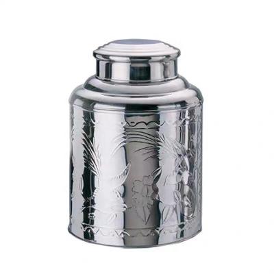 China Super Airtight Aluminum Containers Tin Cans Round Empty Stainless Steel Metal Tea Pot Canister Viable With Different Capacity Options for sale