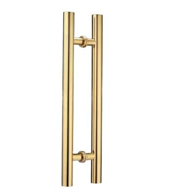 China Modern Type Satin Hardware Door Handle Stainless Steel H SS Stainless Steel Nickel Glass Long Door Pull Handle for sale