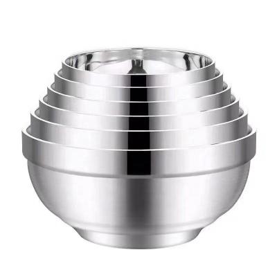 China Korean noodle maker sustainable sourcing dishes stainless steel double-layer bowl kids iron bowl for sale