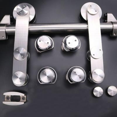 China Office Stainless Steel Sliding Door Connector Kits Glass Barn Door Hardware for sale