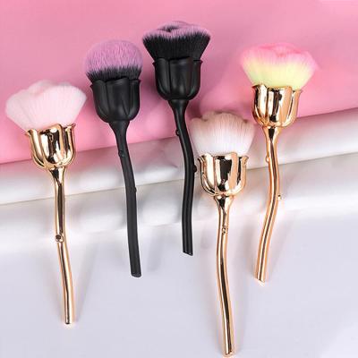 China Professional Premium Silky Soft Rose Makeup Brush Single, Portable Multi Function Basic Makeup Facial Brush for Women and Men for sale