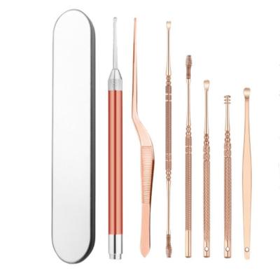 China Earwax Remove Stainless Steel Popular Ear Cleaning Kit Personal Care Tool 7pcs/Set Earwax Remover for sale