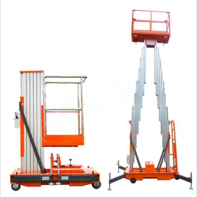 China Portable small manual man lift platform plataforma elevadora single person aluminum telescopic en venta