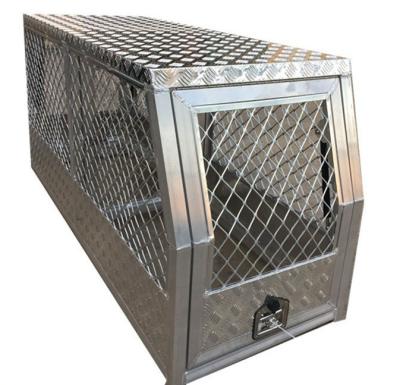 China Heavy Duty Aluminum UTE Dog Cage Box 4x4 Pigging / Puppy Cage Hound Crate Storage for sale