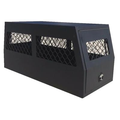 China Dustprooof Black Alloy Waterproof Shockproof Tool Box With Dog Cage (Rack Included) for sale