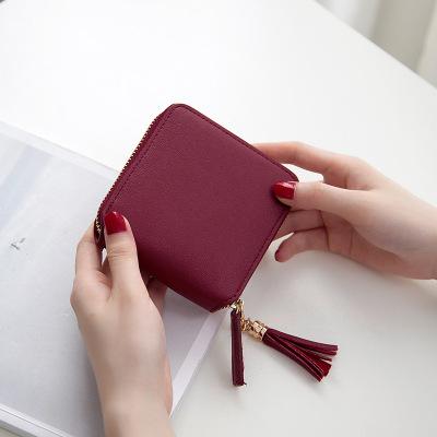 China MIYIN Wallet Shorts Wallet New Fashionable Fashionable Student And Simple Lovely Small Zipper And Tassel Wallet Ladies Wallets for sale