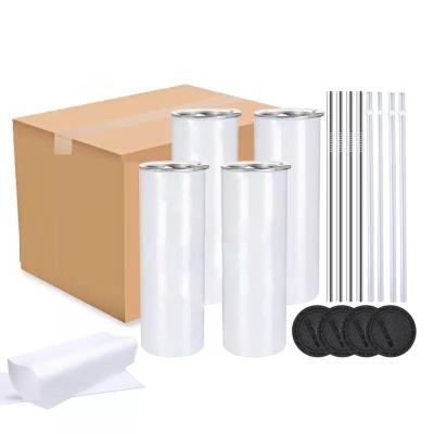 China Double Tumbler Empty Coffee Cup Stainless Steel Wall Factory Viable Custom Sublimation Lean Tumblers 20oz With Metal Straws for sale