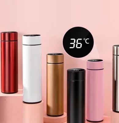 China 500ml 304 Stainless Steel Temperature Display Sustainable Water Bottle LED Insulated Temperature Smart Water Bottle for sale