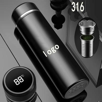 China Bulk 316 Stainless Steel Water Bottle Cup Flask Tumbler High Quality Led Temperature Display Viable Smart Water Bottle for sale