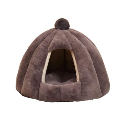 China Sustainable Pet Bed Deep Sleep Cats Dogs Semi Closed Cave Bed Give Pet Dream Warmly for sale