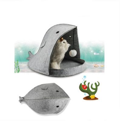 China Breathable Luxury Cute Removable Fabric Dogs Cats Collapsible Pet Bed for sale