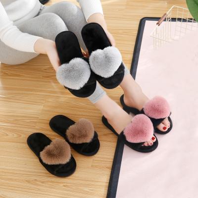 China Fashion Trend Best Selling Women Cross Bedroom Slippers Plush Cotton Warm Flats Slippers for sale