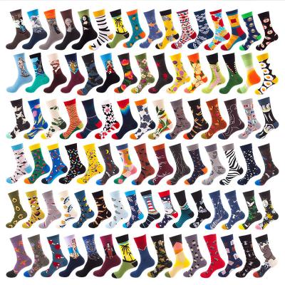 China Wholesale Breathable Oil Painting Men Booties Medium Tube Cotton Sports Booties Socks Women Autumn And Winter Funny Slouch for sale