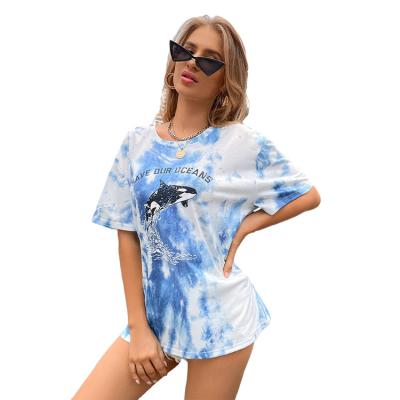 China New Arrivals QUICK DRY Fashion Tee Custom T-Shirts Print Femme 100% Cotton For Women Summer Casual Sketch Focus Pattern Round Neck for sale