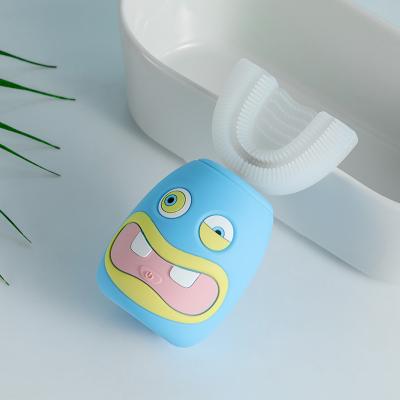 China ABS+ Silicone Manufacturer Wholesale Cartoon Toothbrush Automatic Brush Kids U Shape Electric Toothbrush for sale